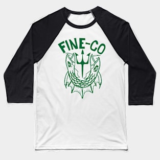 2 Headed Fine-Co logo green Baseball T-Shirt